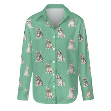 Load image into Gallery viewer, Watercolor French Bulldog Puppies Women&#39;s Shirt-Apparel-Apparel, Dog Mom Gifts, French Bulldog, Shirt-Mint Green-S-29