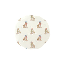 Load image into Gallery viewer, Watercolor Golden Retrievers Christmas Elastic Reusable Shower Caps-Accessories-Ivory5-ONE SIZE-1