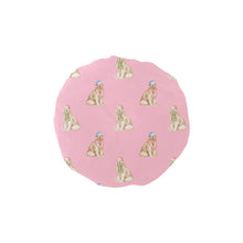 Load image into Gallery viewer, Watercolor Golden Retrievers Christmas Elastic Reusable Shower Caps-Accessories-Pink-ONE SIZE-4