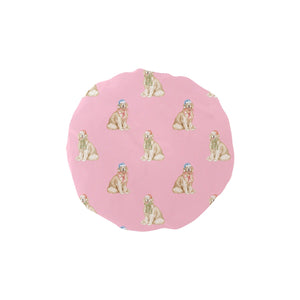 Watercolor Golden Retrievers Christmas Elastic Reusable Shower Caps-Accessories-Pink-ONE SIZE-4