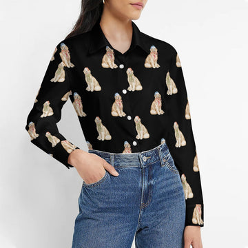 Watercolor Golden Retrievers Christmas Womens Shirt 360x