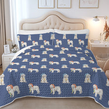 Load image into Gallery viewer, Watercolor Great Pyrenees Puppies Christmas Quilted Bedding Set-Bedding-Bedding,Blankets,Christmas,Home Decor-7