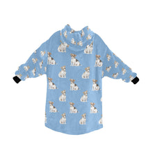 Load image into Gallery viewer, Watercolor Jack Russell Terrier Puppies Blanket Hoodie-Blanket-Apparel, Blanket Hoodie, Blankets, Dog Mom Gifts, Jack Russell Terrier-18