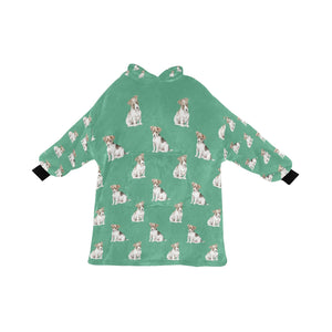 Watercolor Jack Russell Terrier Puppies Blanket Hoodie-Blanket-Apparel, Blanket Hoodie, Blankets, Dog Mom Gifts, Jack Russell Terrier-Mint Green-ONE SIZE-8