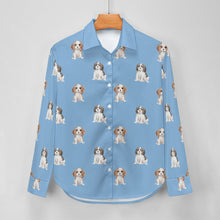 Load image into Gallery viewer, Watercolor King Charles Spaniel Puppies Women&#39;s Shirt-Apparel-Apparel, Cavalier King Charles Spaniel, Dog Mom Gifts, Shirt-17