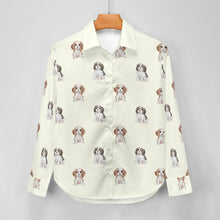 Load image into Gallery viewer, Watercolor King Charles Spaniel Puppies Women&#39;s Shirt-Apparel-Apparel, Cavalier King Charles Spaniel, Dog Mom Gifts, Shirt-2