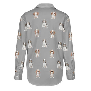 Watercolor King Charles Spaniel Puppies Women's Shirt-Apparel-Apparel, Cavalier King Charles Spaniel, Dog Mom Gifts, Shirt-38