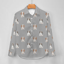 Load image into Gallery viewer, Watercolor King Charles Spaniel Puppies Women&#39;s Shirt-Apparel-Apparel, Cavalier King Charles Spaniel, Dog Mom Gifts, Shirt-42