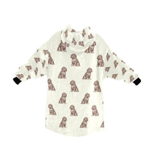 Load image into Gallery viewer, Watercolor Liver Cocker Spaniels Blanket Hoodie-Blanket-Apparel, Blanket Hoodie, Blankets, Cocker Spaniel, Dog Mom Gifts-14