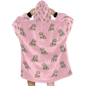 Watercolor Liver Cocker Spaniels Blanket Hoodie-Blanket-Apparel, Blanket Hoodie, Blankets, Cocker Spaniel, Dog Mom Gifts-18