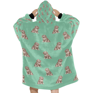 Watercolor Liver Cocker Spaniels Blanket Hoodie-Blanket-Apparel, Blanket Hoodie, Blankets, Cocker Spaniel, Dog Mom Gifts-30