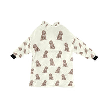 Load image into Gallery viewer, Watercolor Liver Cocker Spaniels Blanket Hoodie-Blanket-Apparel, Blanket Hoodie, Blankets, Cocker Spaniel, Dog Mom Gifts-Ivory White-ONE SIZE-13