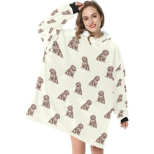 Load image into Gallery viewer, Watercolor Liver Cocker Spaniels Blanket Hoodie-Blanket-Apparel, Blanket Hoodie, Blankets, Cocker Spaniel, Dog Mom Gifts-1