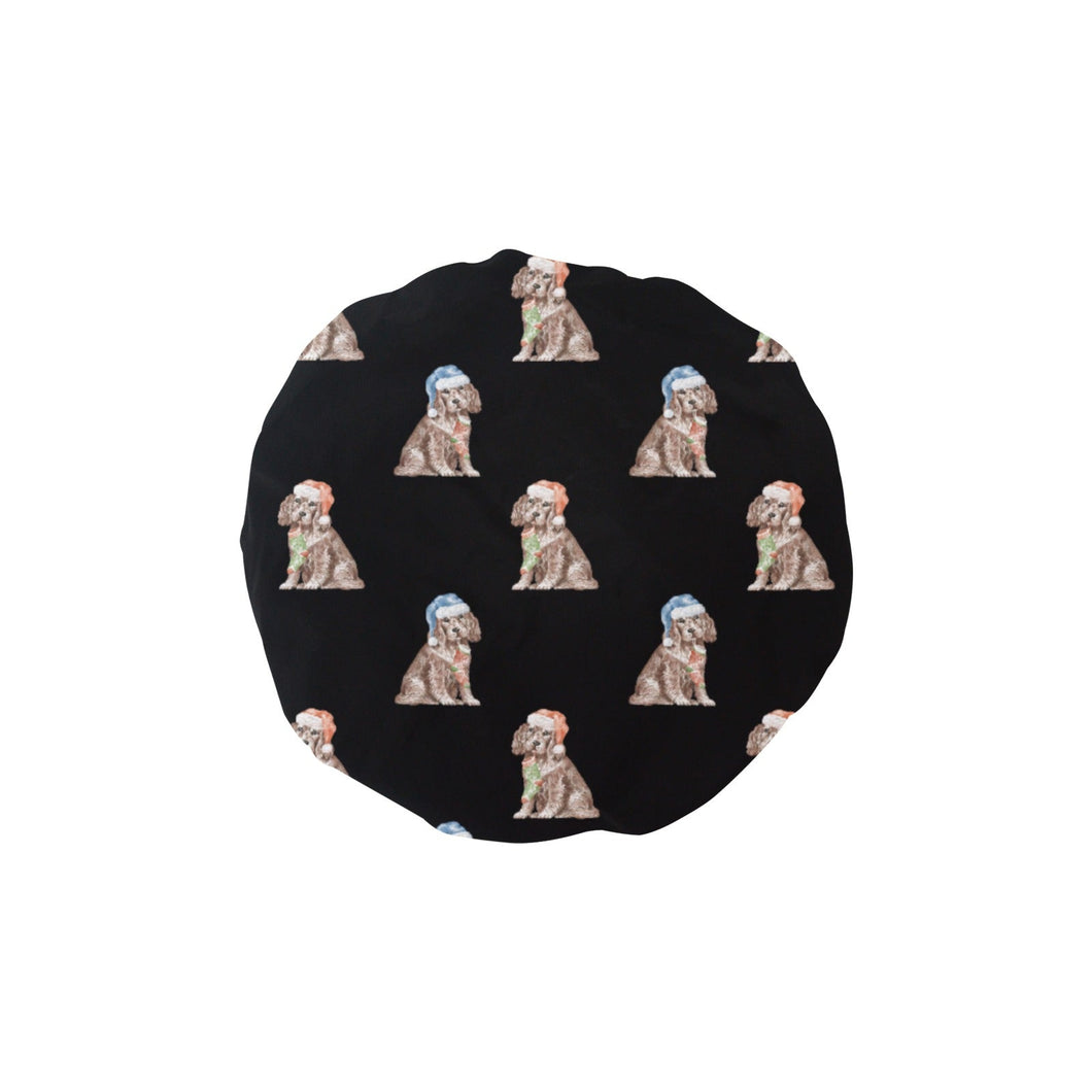 Watercolor Liver Cocker Spaniels Christmas Reusable Shower Caps-Accessories-Accessories, Christmas, Cocker Spaniel, Dog Mom Gifts-Midnight Black-ONE SIZE-14