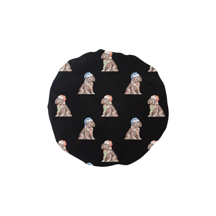 Watercolor Liver Cocker Spaniels Christmas Reusable Shower Caps-Accessories-Accessories, Christmas, Cocker Spaniel, Dog Mom Gifts-Midnight Black-ONE SIZE-14