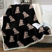 Load image into Gallery viewer, Watercolor Liver Cocker Spaniels Sherpa Fleece Blanket - 8 Colors-Blanket-Bedding, Blankets, Cocker Spaniel, Home Decor-7