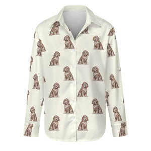 Watercolor Liver Cocker Spaniels Women's Shirt - 9 Colors-Apparel-Apparel, Cocker Spaniel, Dog Mom Gifts, Shirt-Ivory White-S-14