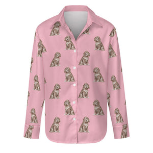 Watercolor Liver Cocker Spaniels Women's Shirt - 9 Colors-Apparel-Apparel, Cocker Spaniel, Dog Mom Gifts, Shirt-Light Pink-S-17