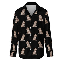 Load image into Gallery viewer, Watercolor Liver Cocker Spaniels Women&#39;s Shirt - 9 Colors-Apparel-Apparel, Cocker Spaniel, Dog Mom Gifts, Shirt-Midnight Black-S-11