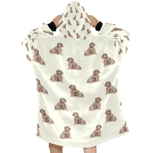 Load image into Gallery viewer, Watercolor Liver Tan Cocker Spaniels Blanket Hoodie-Blanket-Apparel, Blanket Hoodie, Blankets, Cocker Spaniel, Dog Mom Gifts-10