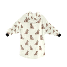 Load image into Gallery viewer, Watercolor Liver Tan Cocker Spaniels Blanket Hoodie-Blanket-Apparel, Blanket Hoodie, Blankets, Cocker Spaniel, Dog Mom Gifts-12