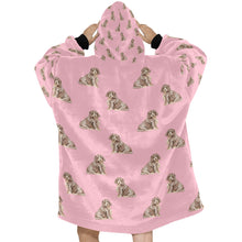 Load image into Gallery viewer, Watercolor Liver Tan Cocker Spaniels Blanket Hoodie-Blanket-Apparel, Blanket Hoodie, Blankets, Cocker Spaniel, Dog Mom Gifts-15