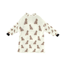 Load image into Gallery viewer, Watercolor Liver Tan Cocker Spaniels Blanket Hoodie-Blanket-Apparel, Blanket Hoodie, Blankets, Cocker Spaniel, Dog Mom Gifts-Ivory White-ONE SIZE-11