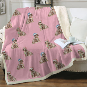 Watercolor Liver Tan Cocker Spaniels Christmas Blanket - 8 Colors-Blanket-Bedding, Blankets, Christmas, Cocker Spaniel, Home Decor-14