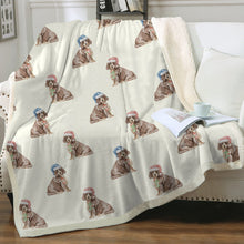 Load image into Gallery viewer, Watercolor Liver Tan Cocker Spaniels Christmas Blanket - 8 Colors-Blanket-Bedding, Blankets, Christmas, Cocker Spaniel, Home Decor-20