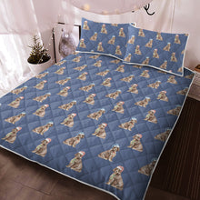 Load image into Gallery viewer, Watercolor Liver Tan Cocker Spaniels Christmas Quilted Bedding Set-Bedding-Bedding, Blankets, Christmas, Cocker Spaniel, Home Decor-3