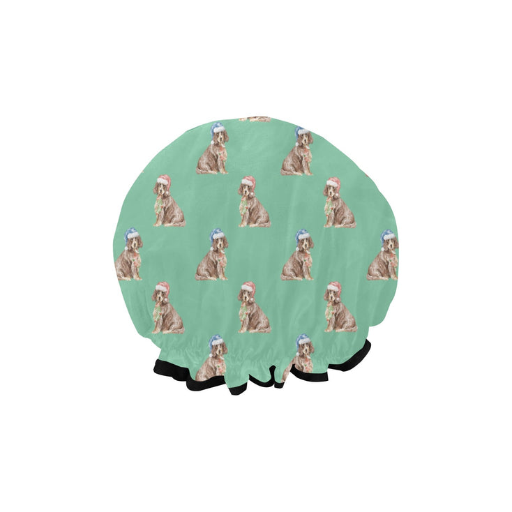 Watercolor Liver Tan Cocker Spaniels Christmas Reusable Shower Caps-Accessories-Accessories, Christmas, Cocker Spaniel, Dog Mom Gifts-15