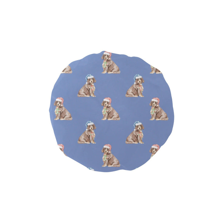 Watercolor Liver Tan Cocker Spaniels Christmas Reusable Shower Caps-Accessories-Accessories, Christmas, Cocker Spaniel, Dog Mom Gifts-Slate Blue-ONE SIZE-12