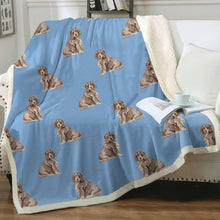 Load image into Gallery viewer, Watercolor Liver Tan Cocker Spaniels Fleece Blanket - 8 Colors-Blanket-Bedding, Blankets, Cocker Spaniel, Home Decor-12