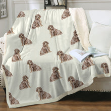 Load image into Gallery viewer, Watercolor Liver Tan Cocker Spaniels Fleece Blanket - 8 Colors-Blanket-Bedding, Blankets, Cocker Spaniel, Home Decor-8