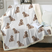 Load image into Gallery viewer, Watercolor Liver Tan Cocker Spaniels Fleece Blanket - 8 Colors-Blanket-Bedding, Blankets, Cocker Spaniel, Home Decor-14