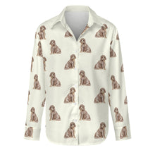 Load image into Gallery viewer, Watercolor Liver Tan Cocker Spaniels Women&#39;s Shirt-Apparel-Apparel, Cocker Spaniel, Dog Mom Gifts, Shirt-Ivory White-S-15