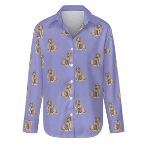 Watercolor Liver Tan Cocker Spaniels Women's Shirt-Apparel-Apparel, Cocker Spaniel, Dog Mom Gifts, Shirt-Lavender Purple-S-30