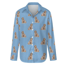 Load image into Gallery viewer, Watercolor Liver Tan Cocker Spaniels Women&#39;s Shirt-Apparel-Apparel, Cocker Spaniel, Dog Mom Gifts, Shirt-Sky Blue-S-26