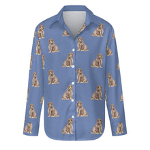 Load image into Gallery viewer, Watercolor Liver Tan Cocker Spaniels Women&#39;s Shirt-Apparel-Apparel, Cocker Spaniel, Dog Mom Gifts, Shirt-Slate Blue-S-23