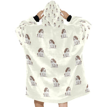 Load image into Gallery viewer, Watercolor Liver White Cocker Spaniels Blanket Hoodie-Blanket-Apparel, Blanket Hoodie, Blankets, Cocker Spaniel, Dog Mom Gifts-12