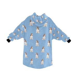 Watercolor Liver White Cocker Spaniels Blanket Hoodie-Blanket-Apparel, Blanket Hoodie, Blankets, Cocker Spaniel, Dog Mom Gifts-20