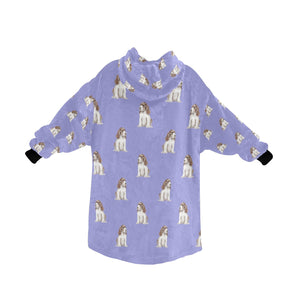 Watercolor Liver White Cocker Spaniels Blanket Hoodie-Blanket-Apparel, Blanket Hoodie, Blankets, Cocker Spaniel, Dog Mom Gifts-29