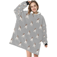 Load image into Gallery viewer, Watercolor Liver White Cocker Spaniels Blanket Hoodie-Blanket-Apparel, Blanket Hoodie, Blankets, Cocker Spaniel, Dog Mom Gifts-2