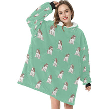 Load image into Gallery viewer, Watercolor Liver White Cocker Spaniels Blanket Hoodie-Blanket-Apparel, Blanket Hoodie, Blankets, Cocker Spaniel, Dog Mom Gifts-8