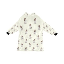 Load image into Gallery viewer, Watercolor Liver White Cocker Spaniels Blanket Hoodie-Blanket-Apparel, Blanket Hoodie, Blankets, Cocker Spaniel, Dog Mom Gifts-Ivory White-ONE SIZE-10