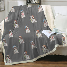 Load image into Gallery viewer, Watercolor Liver White Cocker Spaniels Christmas Blanket - 8 Colors-Blanket-Bedding, Blankets, Christmas, Cocker Spaniel, Home Decor-18