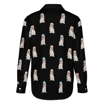 Watercolor Liver White Cocker Spaniels Christmas Women's Shirt-Apparel-Apparel, Christmas, Cocker Spaniel, Dog Mom Gifts, Shirt-12