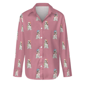 Watercolor Liver White Cocker Spaniels Christmas Women's Shirt-Apparel-Apparel, Christmas, Cocker Spaniel, Dog Mom Gifts, Shirt-Dusty Pink-S-20