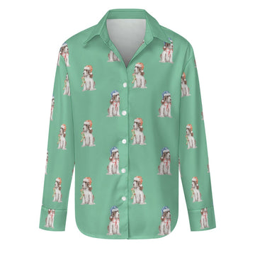 Watercolor Liver White Cocker Spaniels Christmas Women's Shirt-Apparel-Apparel, Christmas, Cocker Spaniel, Dog Mom Gifts, Shirt-Mint Green-S-29