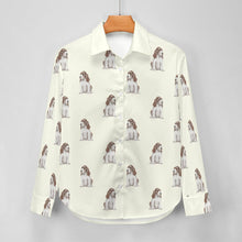 Load image into Gallery viewer, Watercolor Liver White Cocker Spaniels Women&#39;s Shirt-Apparel-Apparel, Cocker Spaniel, Dog Mom Gifts, Shirt-13